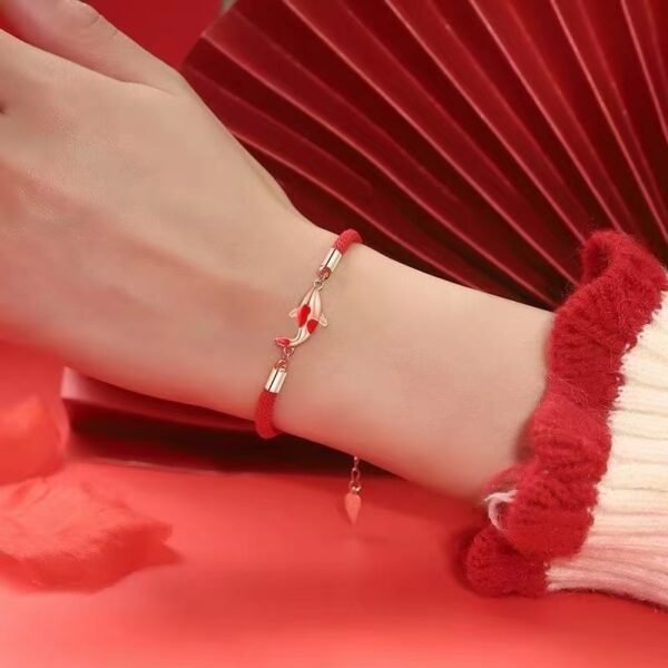 Red Koi Braided Cord Bracelet - Image 2